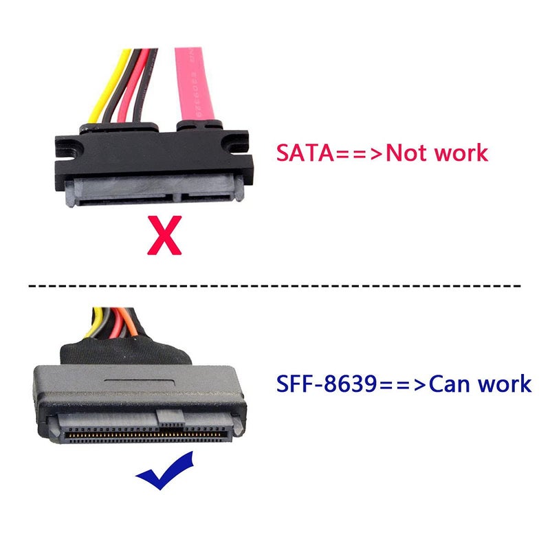 JSER U.2 U2 SFF-8639 NVME PCIe SSD Cable Male to Female Extension 50cm 68pin - Image 3
